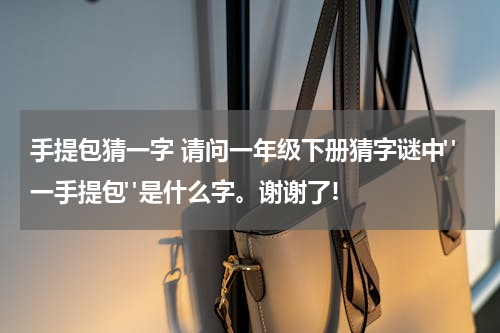 手提包猜一字 请问一年级下册猜字谜中"一手提包"是什么字。谢谢了!